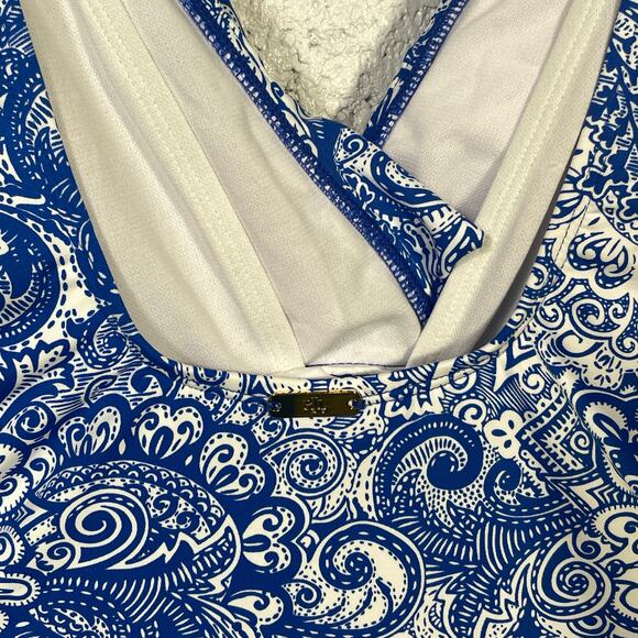 Ralph Lauren ARTISANAL WOODBLOCK Ruffled Tummy-Control Swimsuit US 8 - Picture 10 of 12